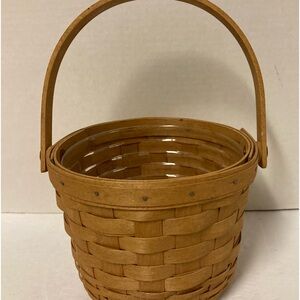 LONGABERGER Fruit Basket Swing Handle Inverted Bottom Plastic Protector USA
